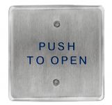 10PBS45 - 4.5in. Square Stainless Steel Push Plate Assy. - w/"Blue Push
