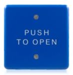 10PBS45B - 4.5in. Square "BLUE" Stainless Steel Push Plate Assy. - w/"Wh