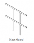 21203300 - Glass Guard for 36" Door - 22" Height - (Clear Aluminum) - (L