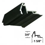 432637-4FT - 1/4in, Beveled Glass Stop Gutter w/Vinyl - (Dark Bronze) -