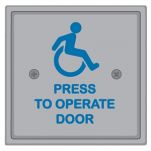 59-HSS - 4.5in. Square Stainless Steel Push Plate Assy. - (Wheel Chair -