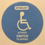 D001 - "Activate Switch to Operate" w/Handicap Logo - ​6 1/2"H x 6 1/2