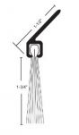 G622A-48 - 4 FT. ANGLED 1-3/4" (GRAY) NYLON BRUSH DOOR SWEEP w/Hardware