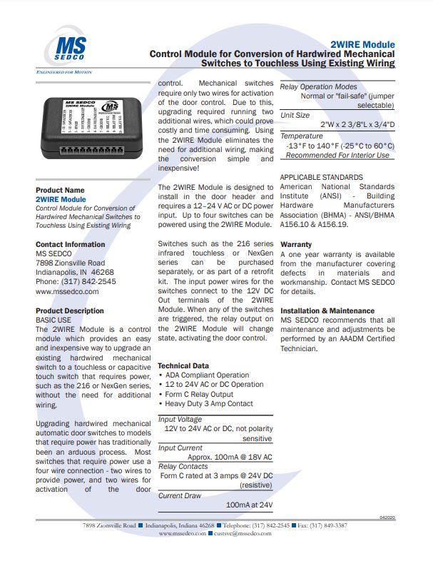 2WIRE - CONVERSION MODULE | AUTOMATICS & MORE